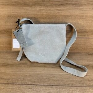 NWT Margot New York Kaye Mini Bucket Tote Bag Soft Blue Suede Crossbody